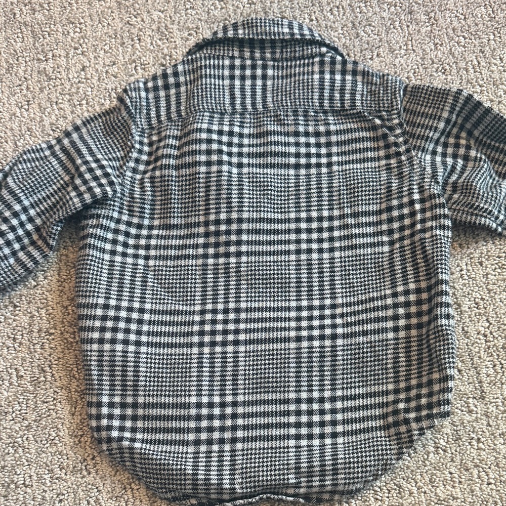 Gap Button Down Flannel Grey Size 18 - 24 Months - Picture 4 of 8